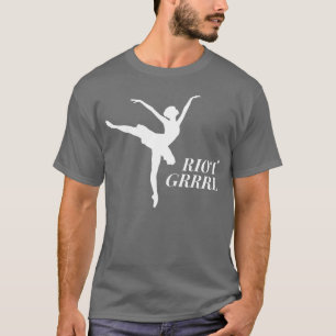 Riot Funny Ballerina Punk Rock Feminist funny T-Shirt