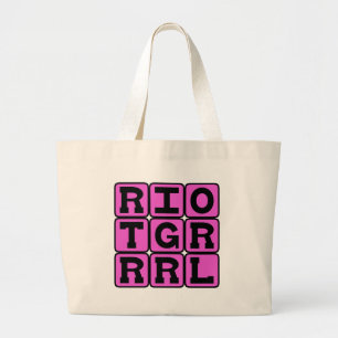 Riot Grrrl, Music Genre Large Tote Bag