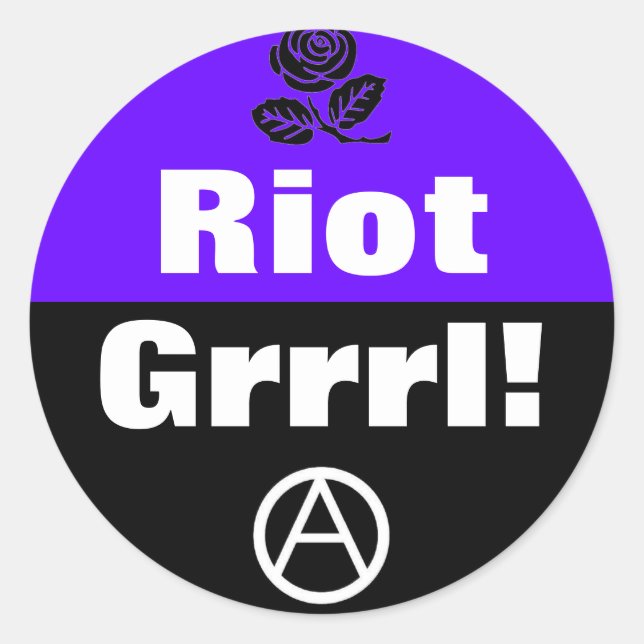 riot grrrl! round sticker (Front)