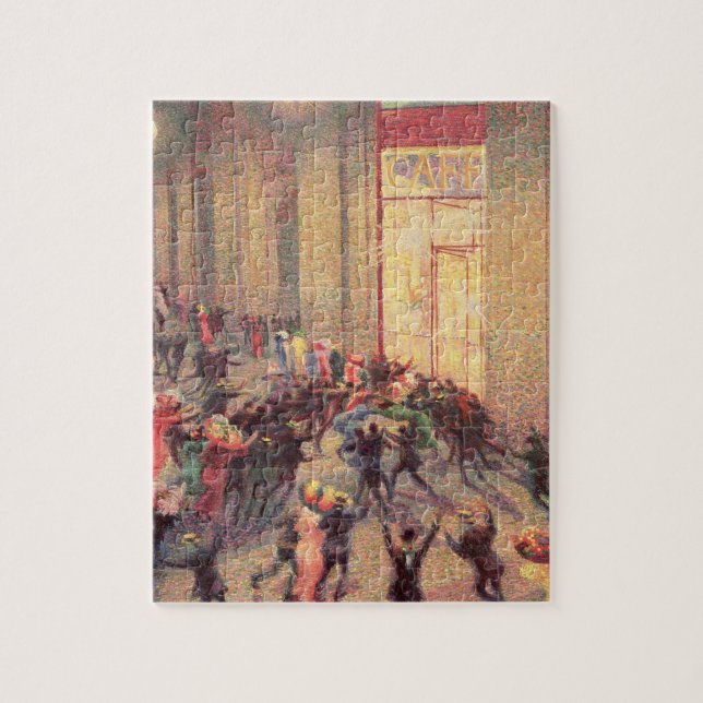 Riot in the Galleria, 1909 (oil on canvas) Jigsaw Puzzle (Vertical)