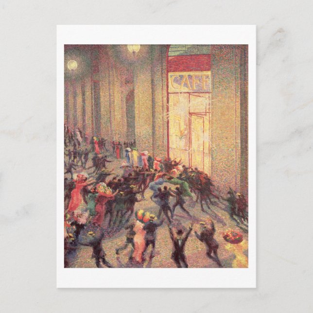 Riot in the Galleria, 1909 (oil on canvas) Postcard (Front)