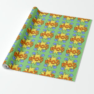Riot Kapow Cartoon explosion Wrapping Paper