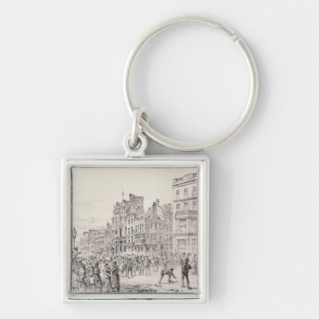 Riots in the West End of London Key Ring (Front)
