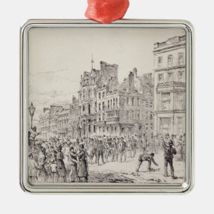 Riots in the West End of London Metal Tree Decoration