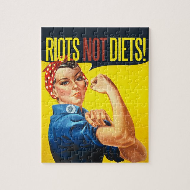 Riots not Diets - vintage feminism Jigsaw Puzzle (Vertical)