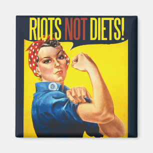 Riots not Diets - vintage feminism Magnet