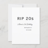 RIP 20s 21st birthday simple minimal brunch date n