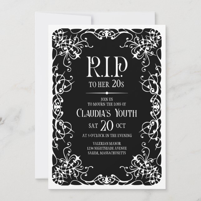 RIP 20s 30s 40s Birthday Invitation (Front)