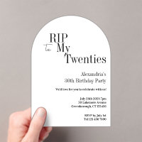 RIP 20s 30th Birthday Party Minimal White