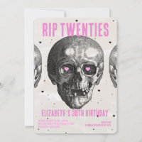 RIP 20s Black Pink Funny Skull 30th Birthday Party