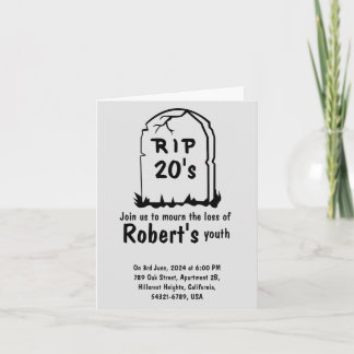 Rip 20's funny 30th birthday invitation