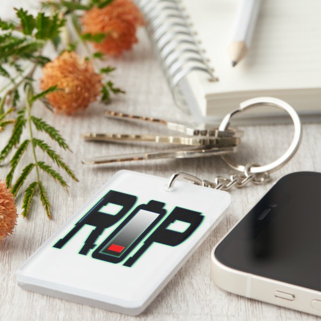 RIP Battery Acrylic Keychain (Front Right)
