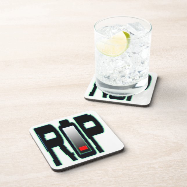 RIP Battery Hard plastic coaster (Right Side)