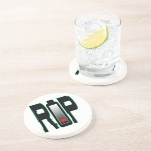RIP Battery Sandstone Coaster