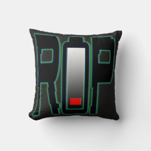 RIP Battery Throw Pillow