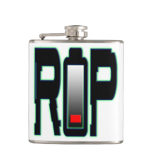RIP Battery Vinyl Wrapped Flask