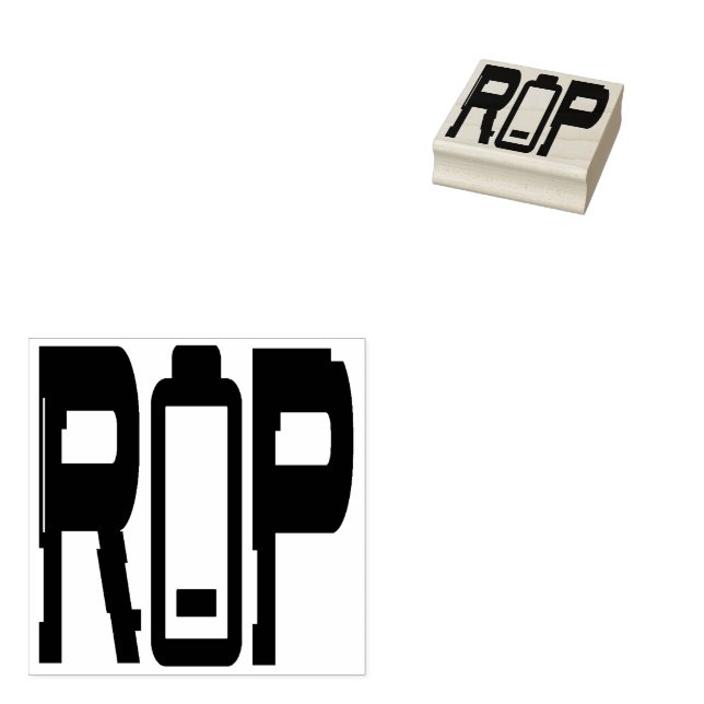 RIP Battery Wood Art Stamp (Stamped)