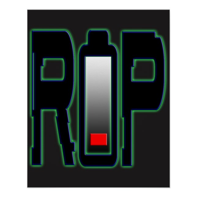 RIP Battery Zazzle Glossy Poster (Front)