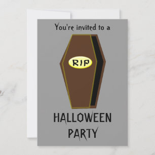 RIP Coffin of Doom Halloween Party Customisable Invitation