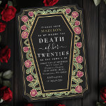 Rip Death to my 20s 30th Gothic Birthday Party  Invitation<br><div class="desc">It’s time to bid farewell to the twenties & embrace the thirties in style! These 30th birthday invites feature a sleek coffin design on roses & thorns with the text 'Death to Her Twenties'—perfect for a dark, glamourous celebration! Order now & make this milestone unforgettable! Please note that the gold...</div>