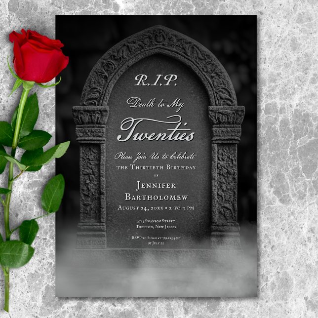 RIP Death to My 20s Grave Birthday Invitation (RIP Death to My 20s Grave Birthday Invitation)