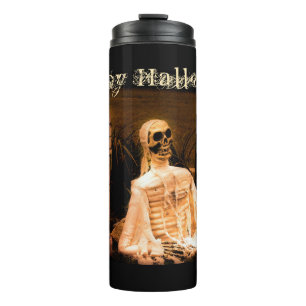 RIP Graveyard with Skeleton Thermal Tumbler
