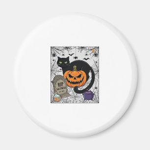 Rip Halloween Black Cat Pumpkin Tombstone Cauldron Magnet