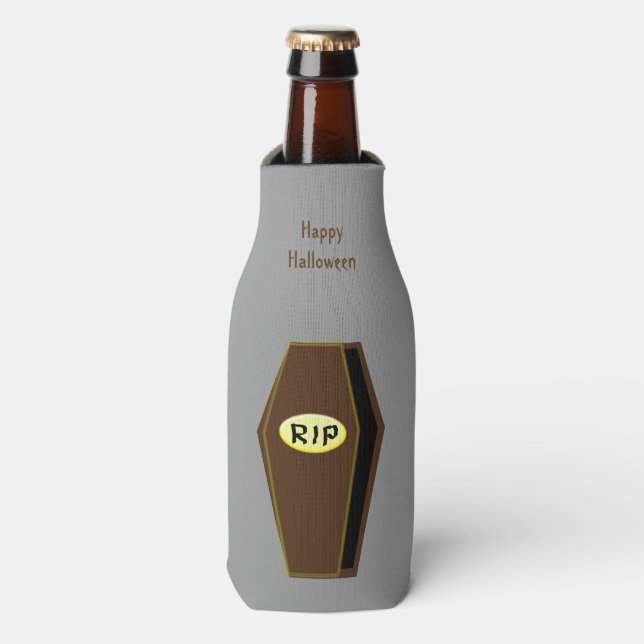 RIP Halloween Coffin of Doom Bottle Cooler (Bottle Front)