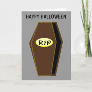 RIP Halloween Coffin of Doom Custom Card