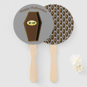 RIP Halloween Coffin of Doom Custom Hand Fan