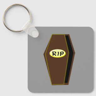 RIP Halloween Coffin of Doom Custom Key Ring