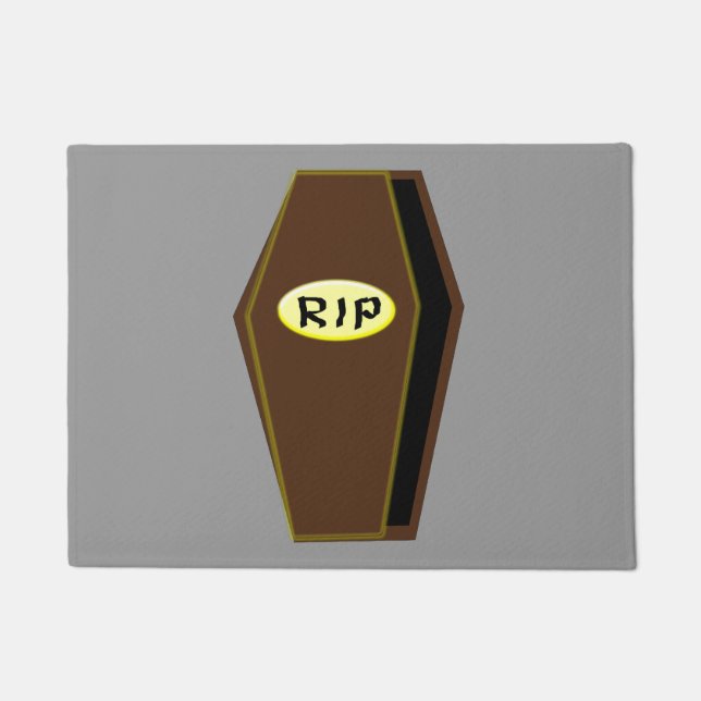RIP Halloween Coffin of Doom Doormat (Front)