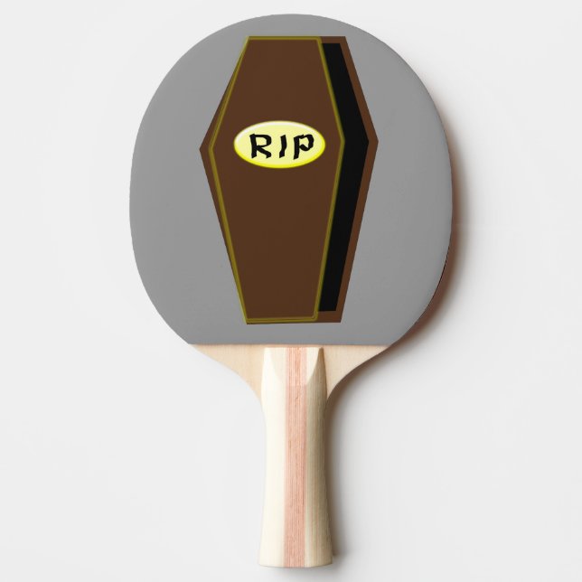 RIP Halloween Coffin of Doom Ping Pong Paddle (Front)