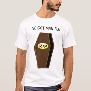 RIP Man Flu Funny Coffin of Doom Custom T Shirt