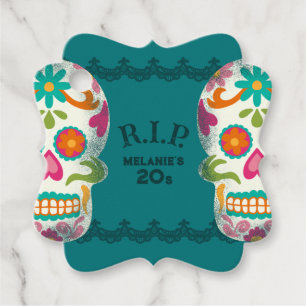 RIP my 20s Custom Age Sugar Skulls Birthday Favour Tags