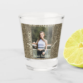 RIP MY 20s silver golden birthday add name date Shot Glass