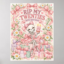 RIP My Twenties Pink Coquette 30th Birthday Party 