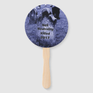 RIP Net Neutrality Gravestone Hand Fan