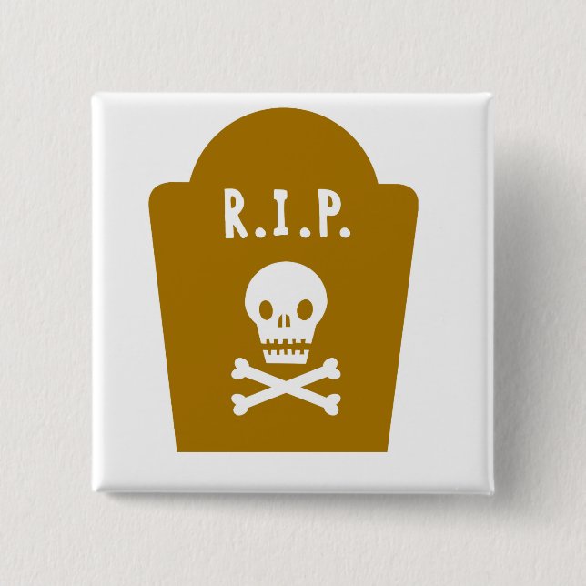 RIP Skull 15 Cm Square Badge (Front)