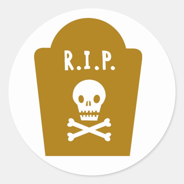 RIP Skull Classic Round Sticker (Front)