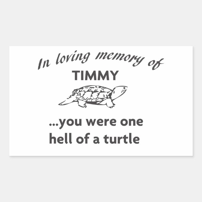 RIP TIMMY RECTANGULAR STICKER (Front)