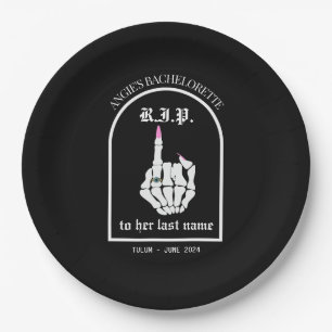 RIP to Her Last Name Bachelorette Paper Plates