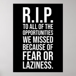 RIP To Missed Opportunities, Gym, Hustle, Success  Poster