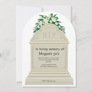 RIP to My 30s Funny Funeral Milestone Birthday Invitation