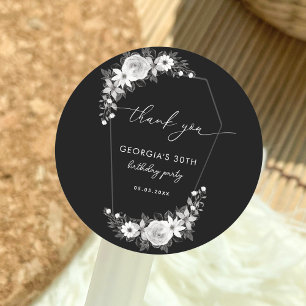 Rip To My Twenties Black 30th Birthday Thank You Classic Round Sticker