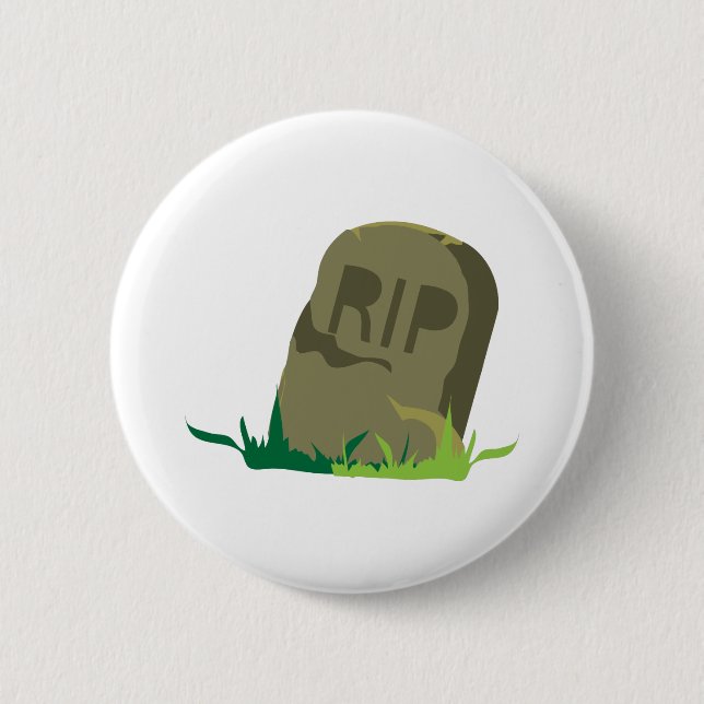 RIP Tombstone 6 Cm Round Badge (Front)