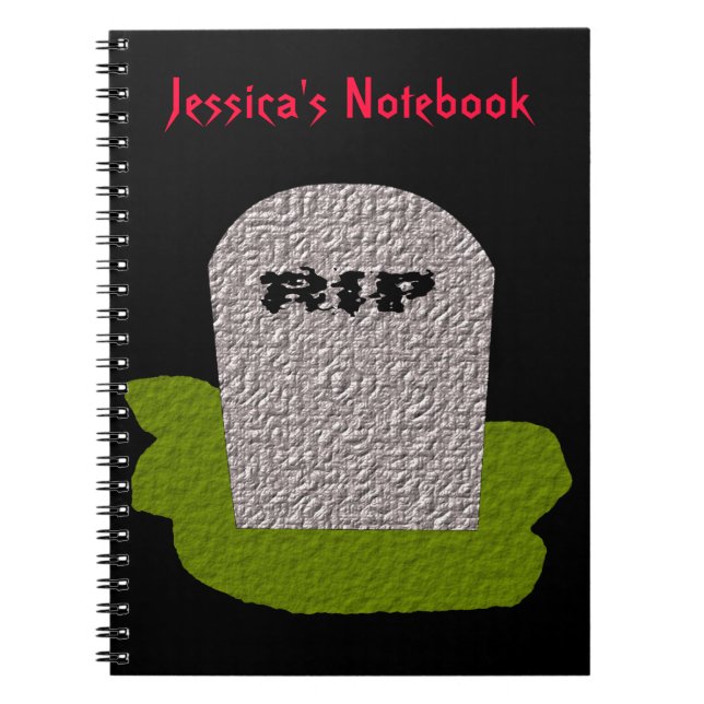 RIP Tombstone Customisable Notebook (Front)