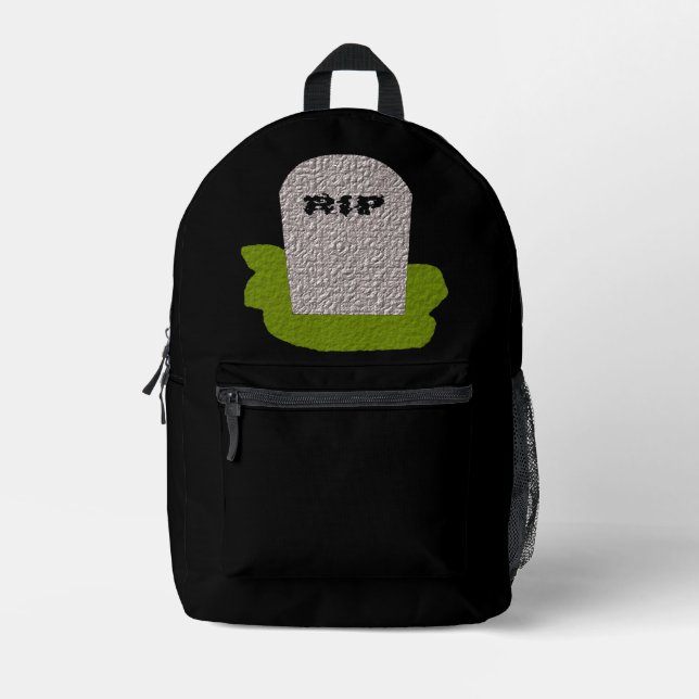 RIP Tombstone Printed Backpack (Front)