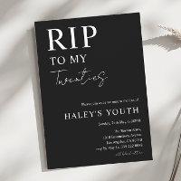 RIP Twenties 20s Modern Simple 30th Birthday
