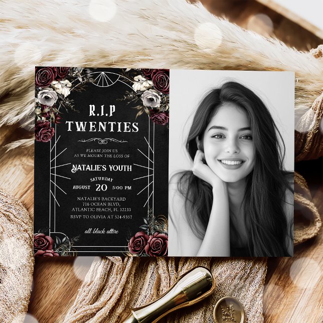 RIP Twenties 30th Birthday Death to my Youth Invitation (Creator Uploaded)